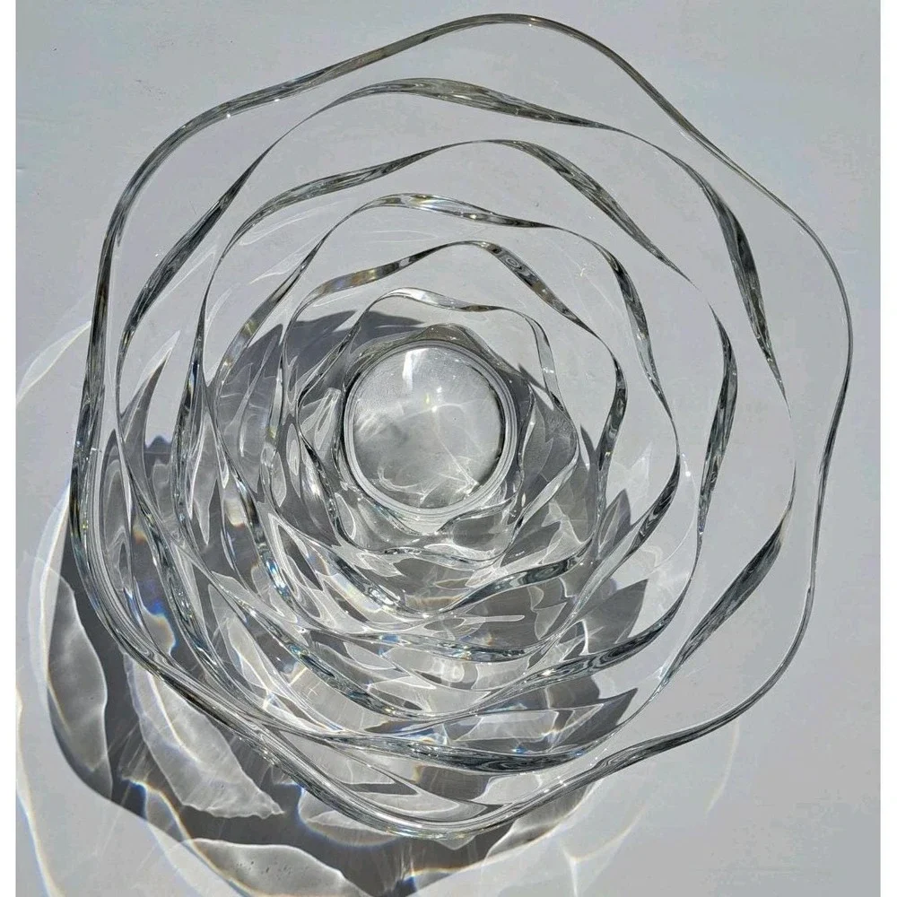 Vtg‎ NOS Noble Excellence  Bowl Clear 24% Lead Crystal Hand Blown Hand Cut. 11